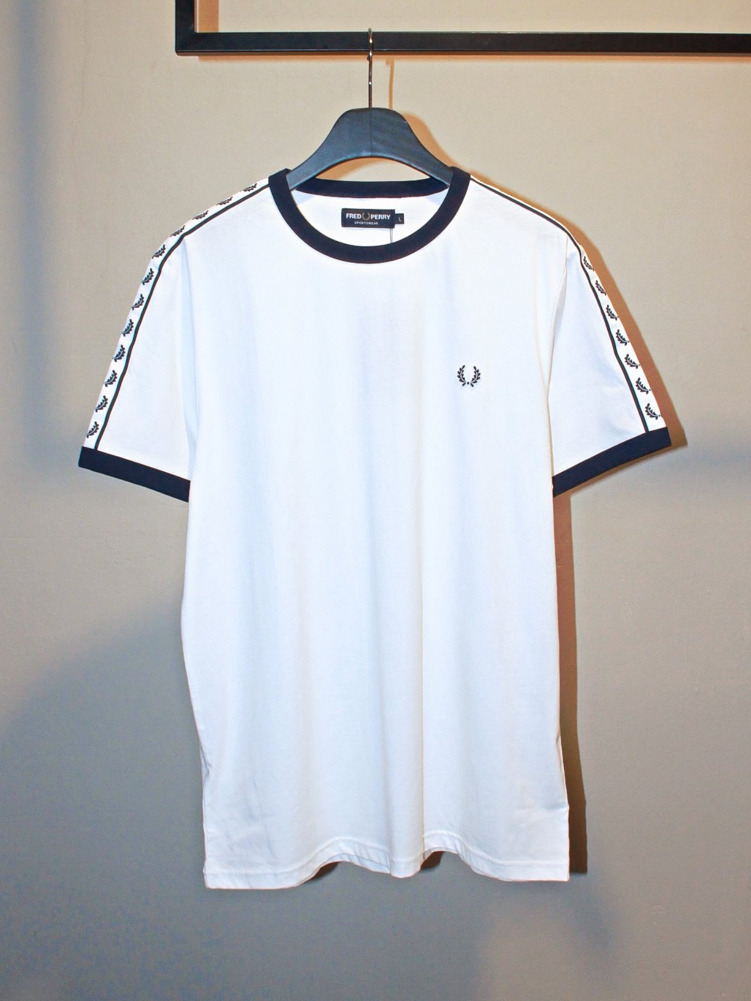 [Fred Perry] Taped Ringer T-Shirt - Snow White