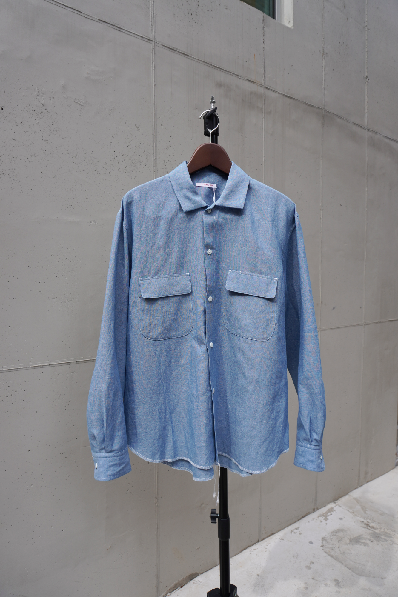 [S.K. MANOR HILL] Moil Shirt - Indigo Cotton/Linen