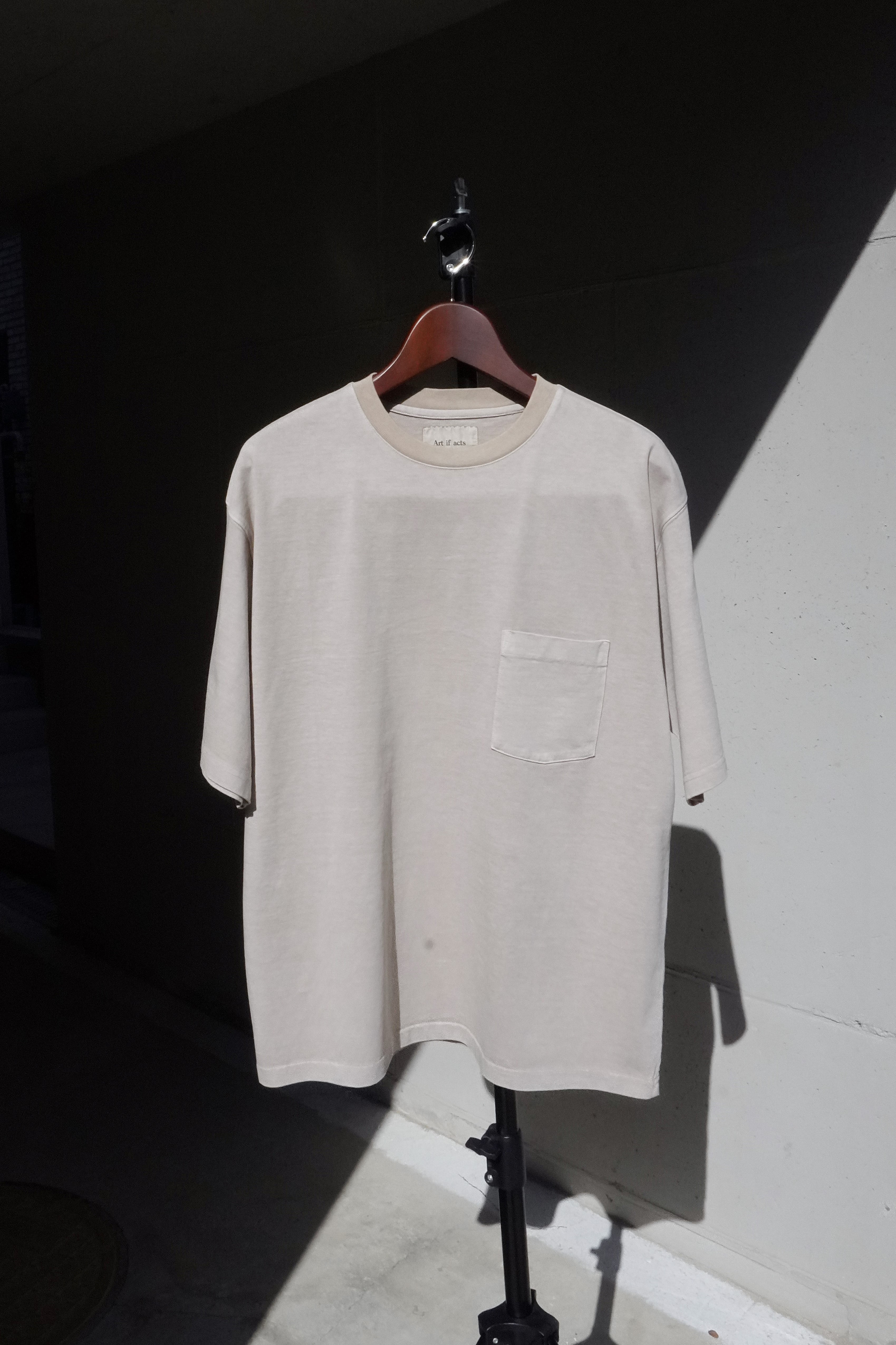 [Art if acts] One Pocket Garment Dyeing T-Shirt - Sand