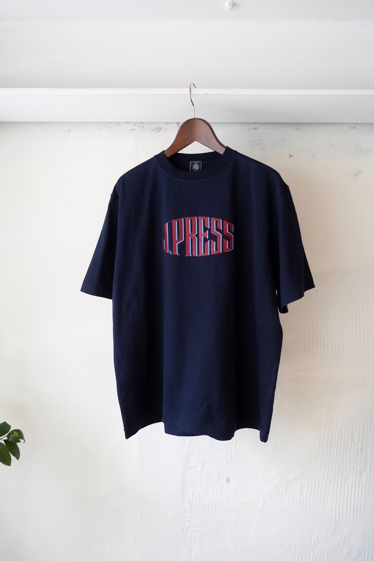 [J.PRESS] Supima Recycle French Terry Logo-T Shirt - Navy