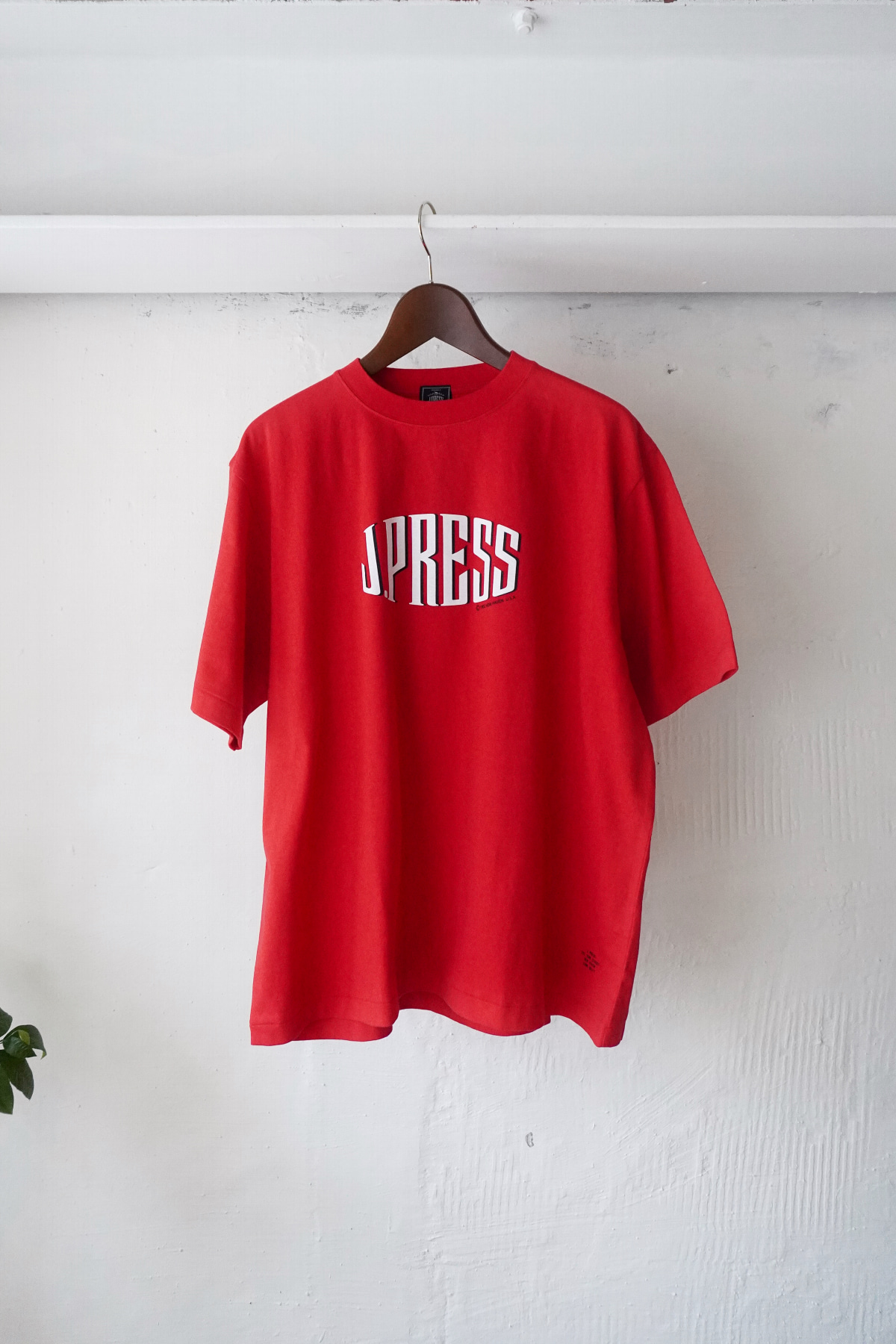 [J.PRESS] Supima Recycle French Terry Logo-T Shirt - Red