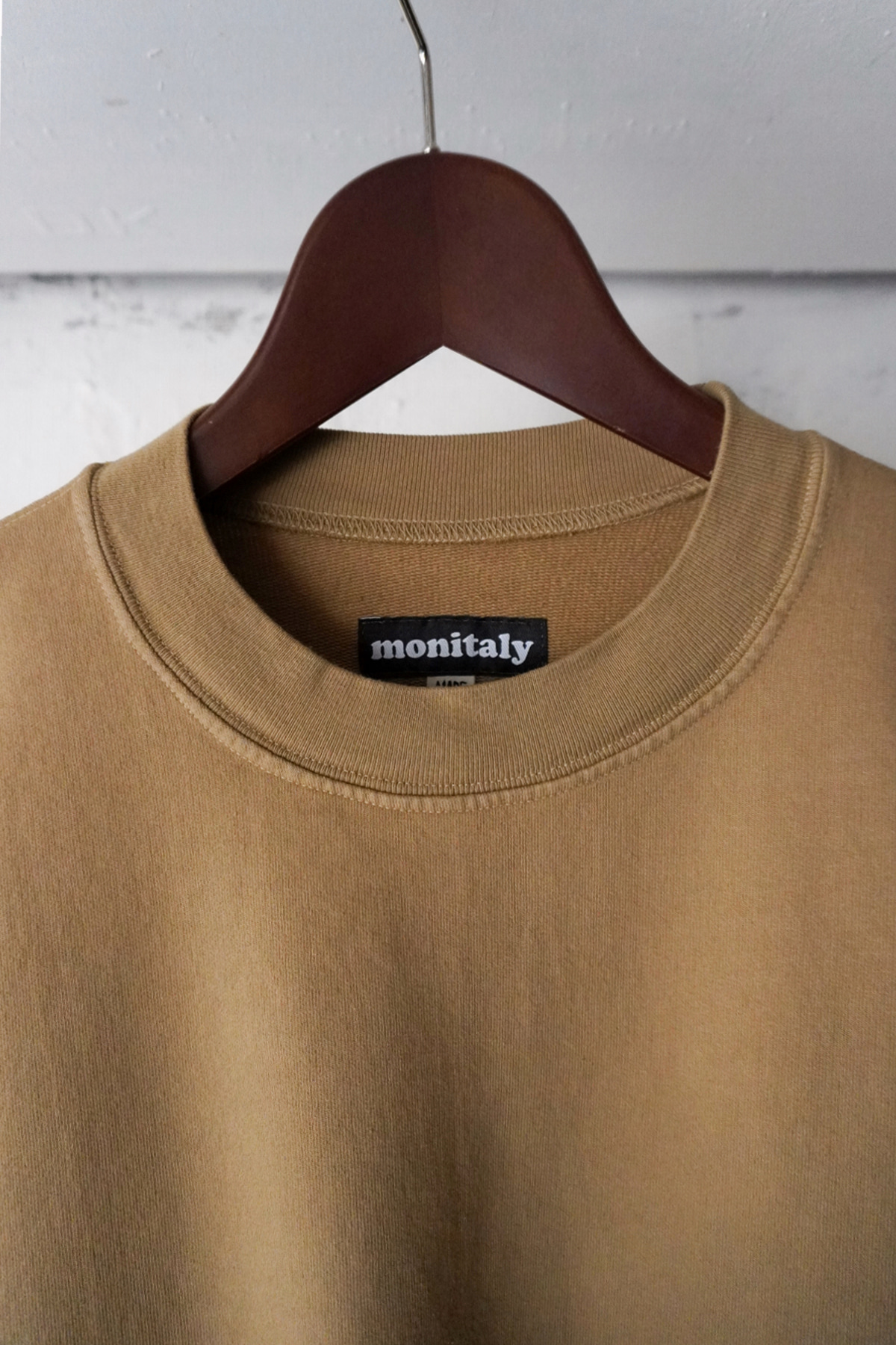 [Monitaly] French Terry Cropped  Sweat Shirt - Khaki