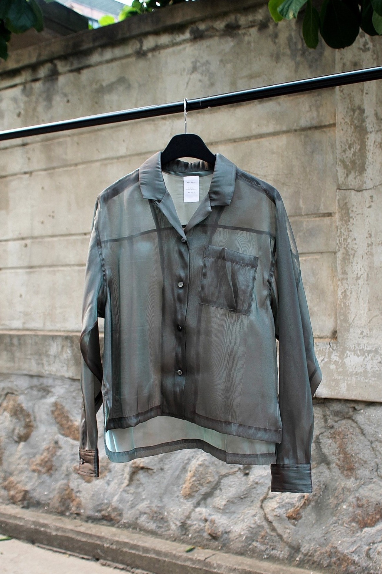 [Name.] Bright Chambray Open Collar Shirt (Women) - Olive