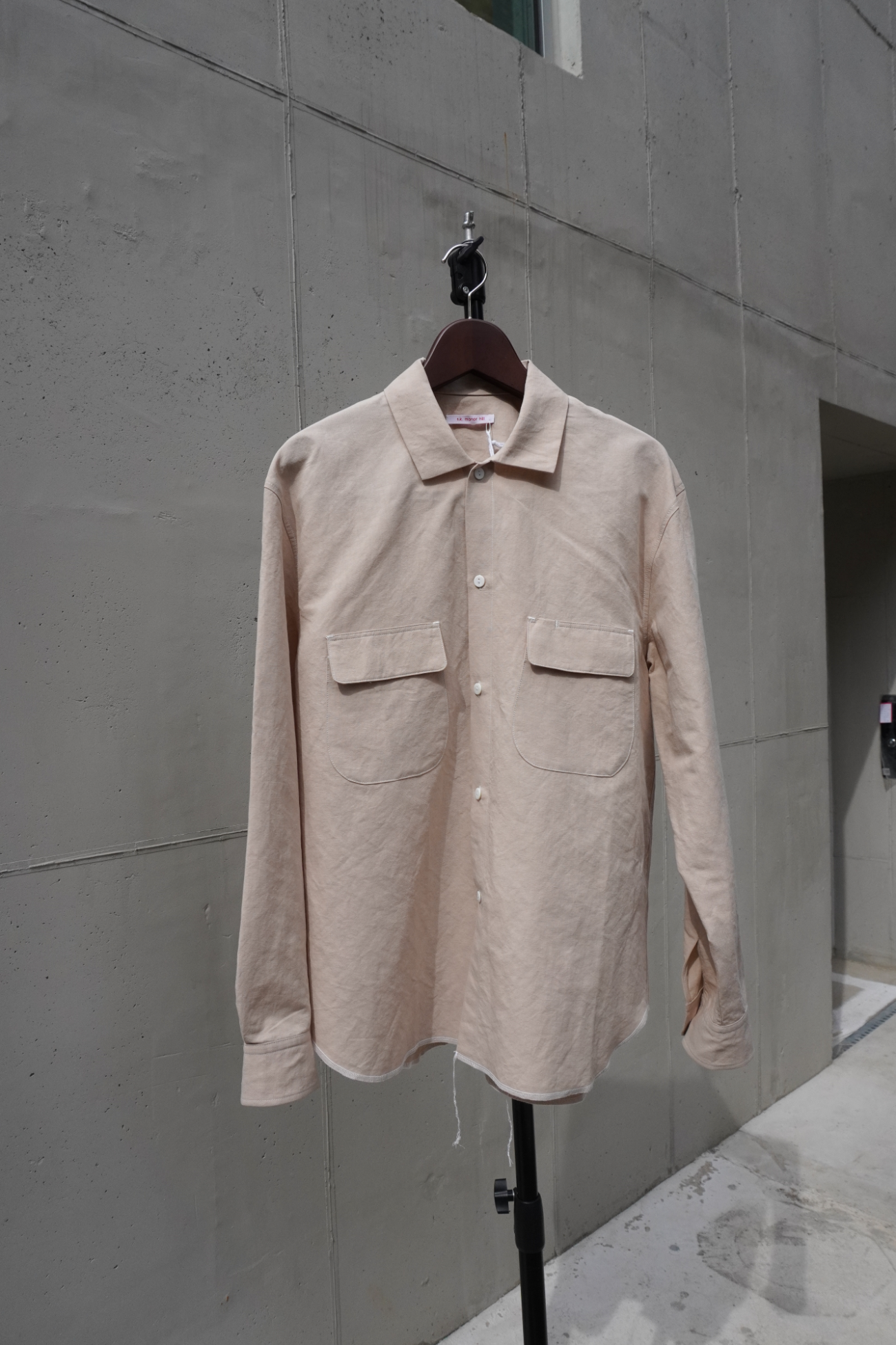 [S.K. MANOR HILL] Moil Shirt - Beige Cotton/Linen