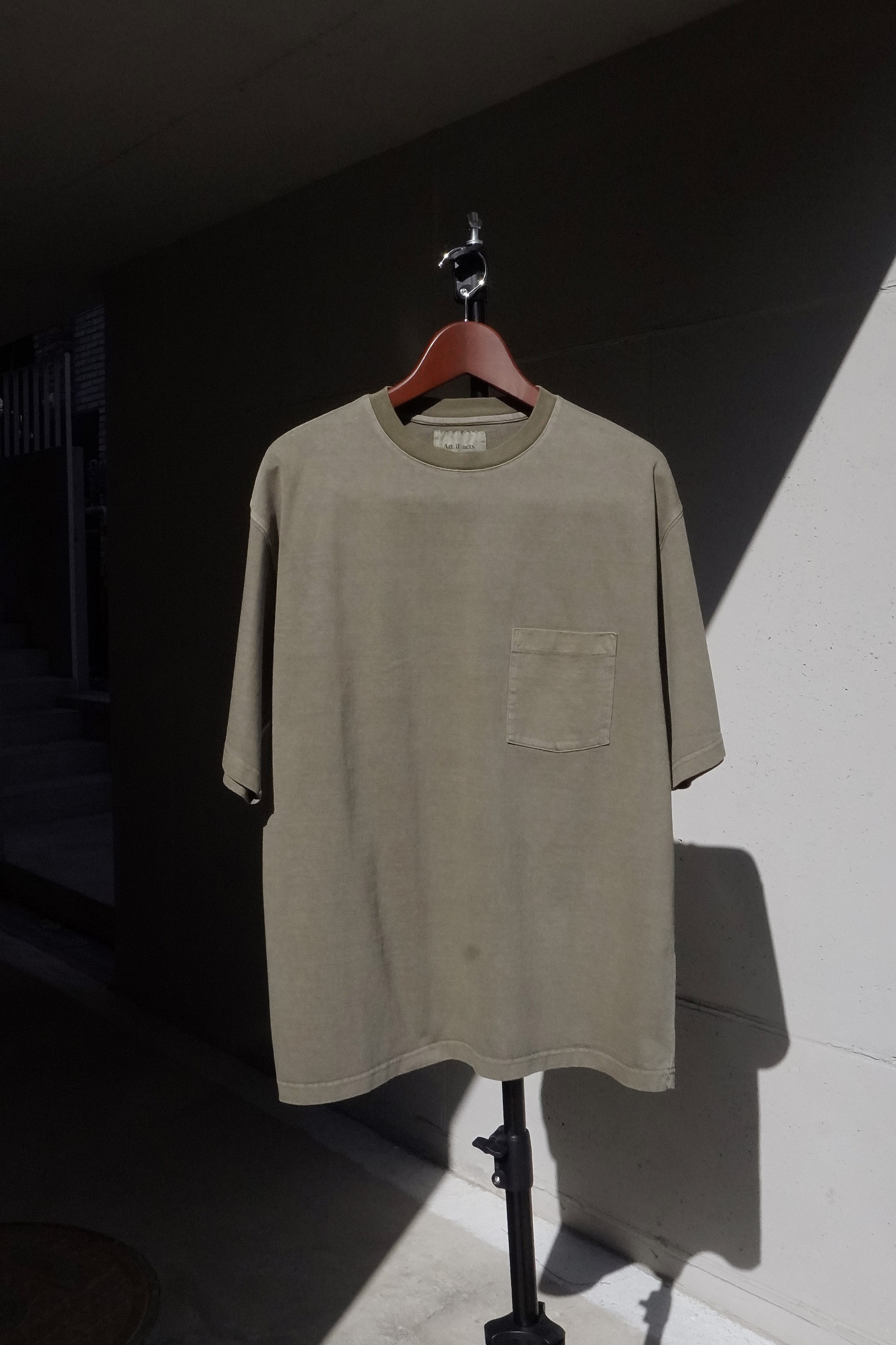 [Art if acts] One Pocket Garment Dyeing T-Shirt - Olive