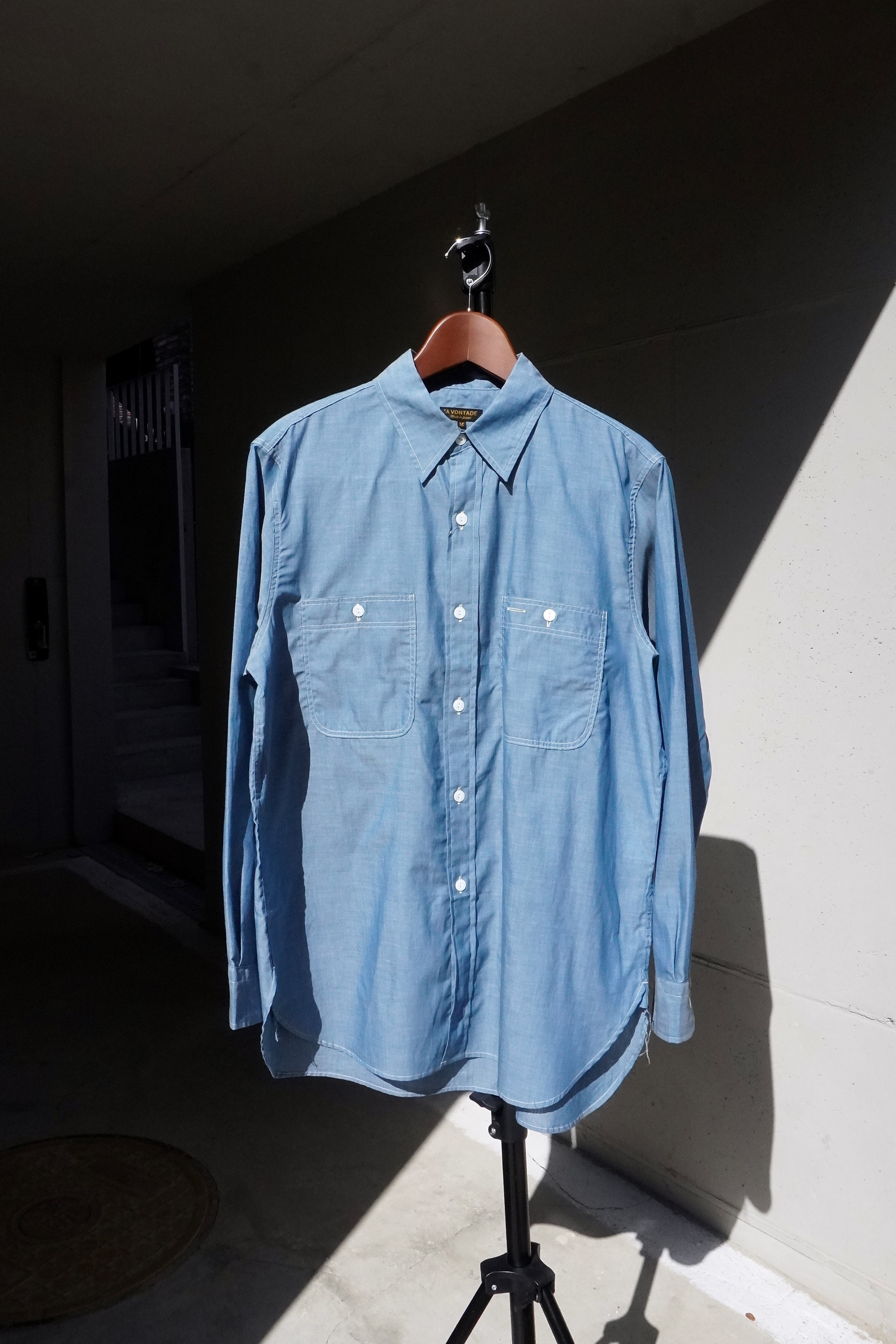 [A VONTADE] Lax Work Shirt - Lt.Blue