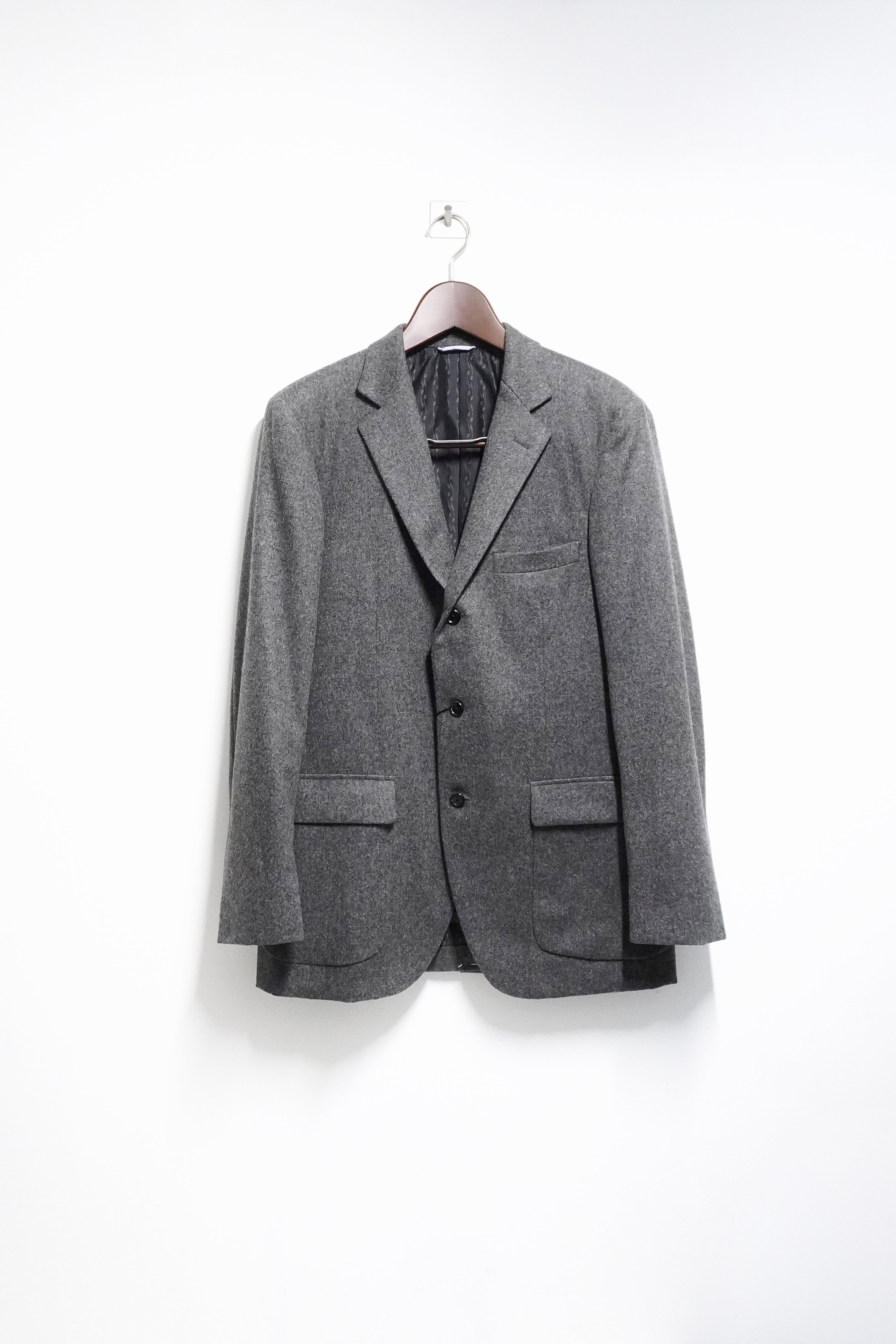 [KENNETH FIELD]  60s Sport Coat  Solid Flannel - Grey