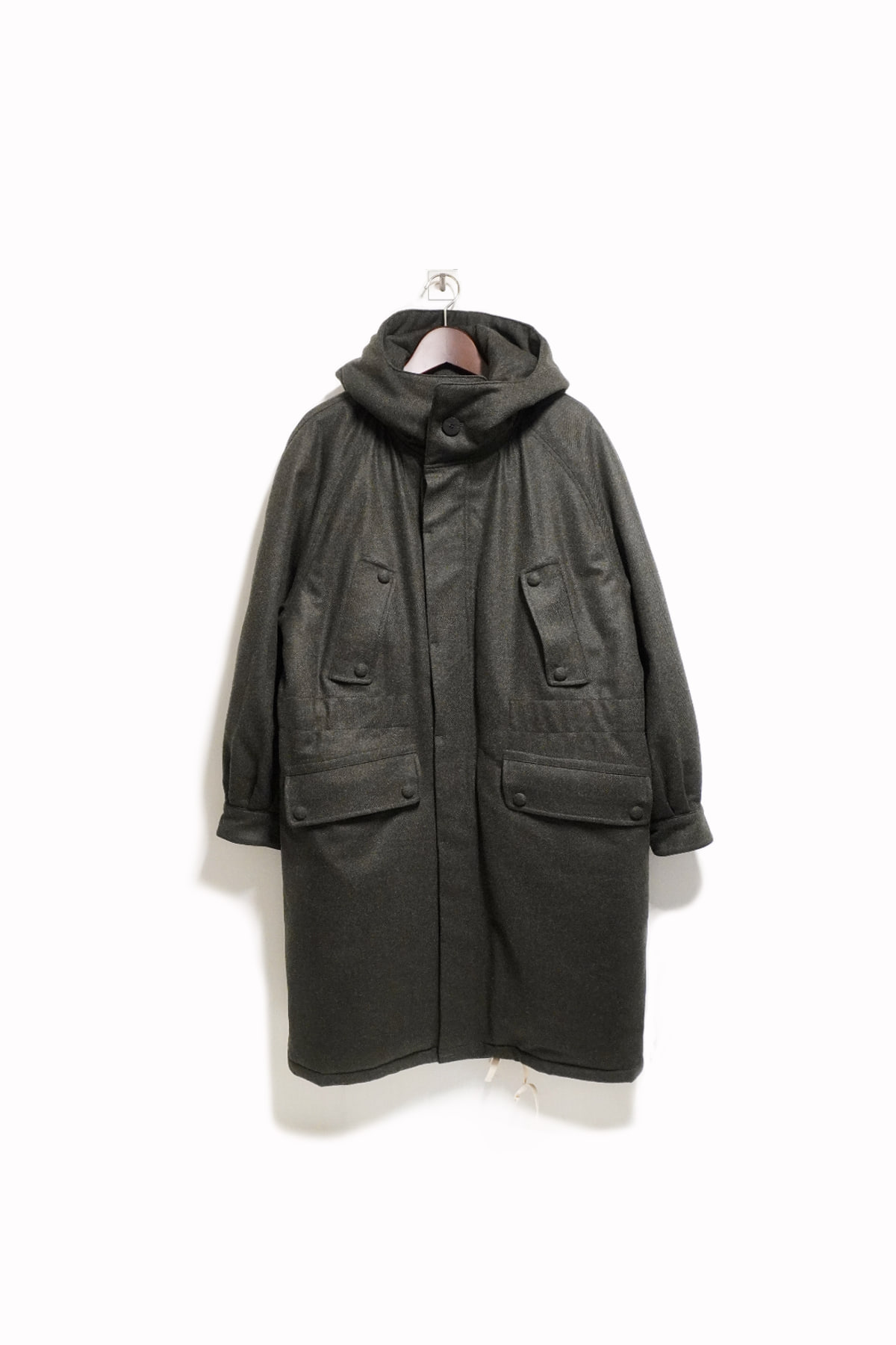 [DOCUMENT] Light Weighted Padded Wool Parka - Khaki
