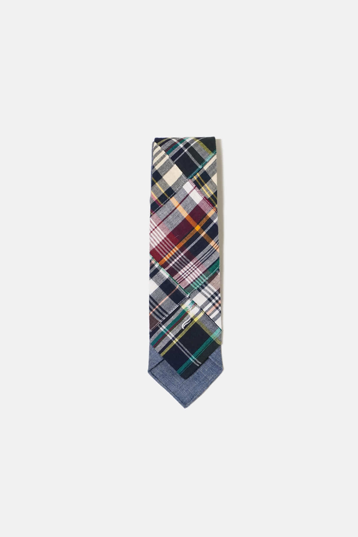 [KENNETH FIELD] 2 Face Tie - Patch Madras Navy