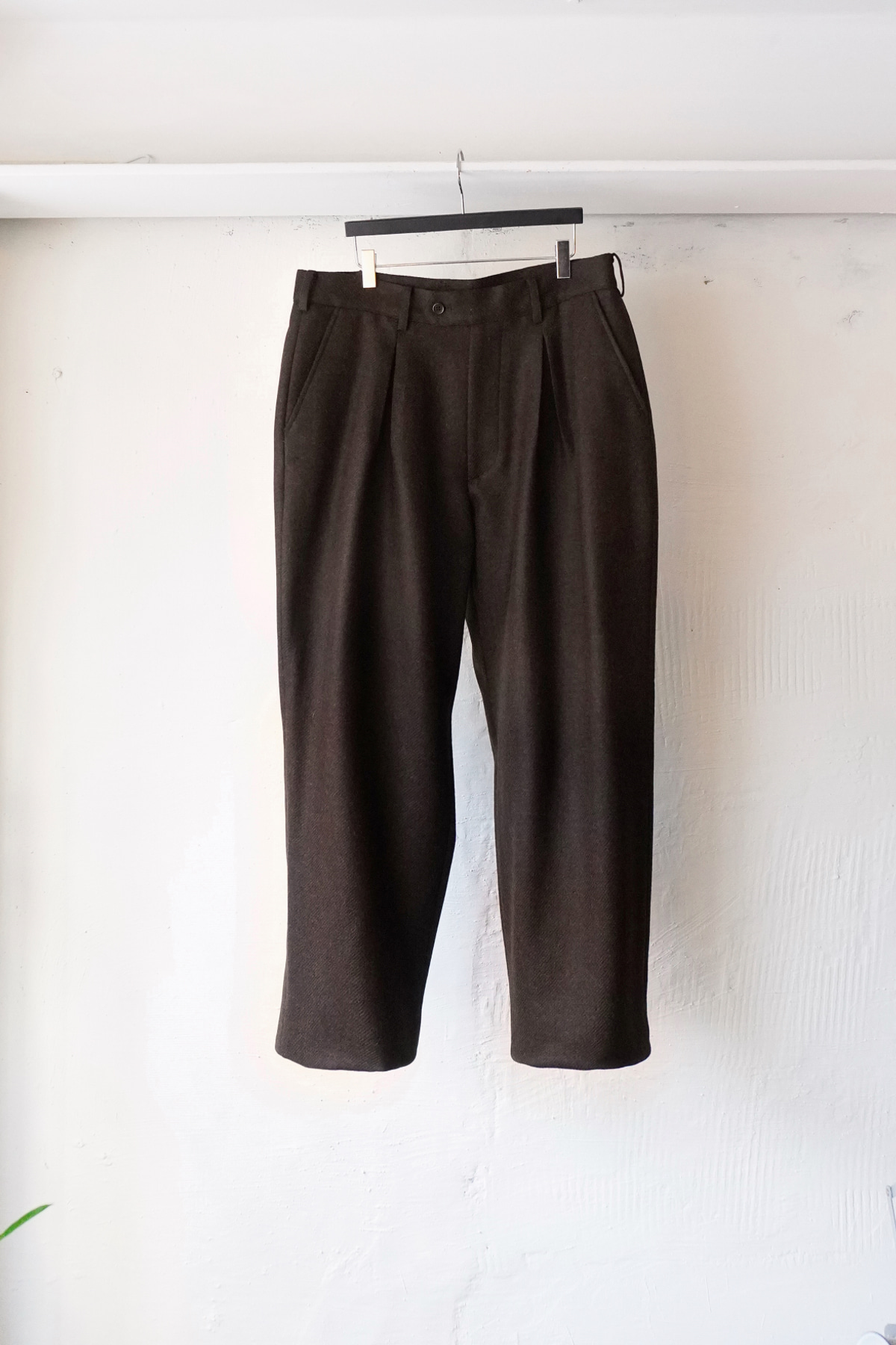 [GAJIROC] Shetland Twill Wool Trousers - Brown
