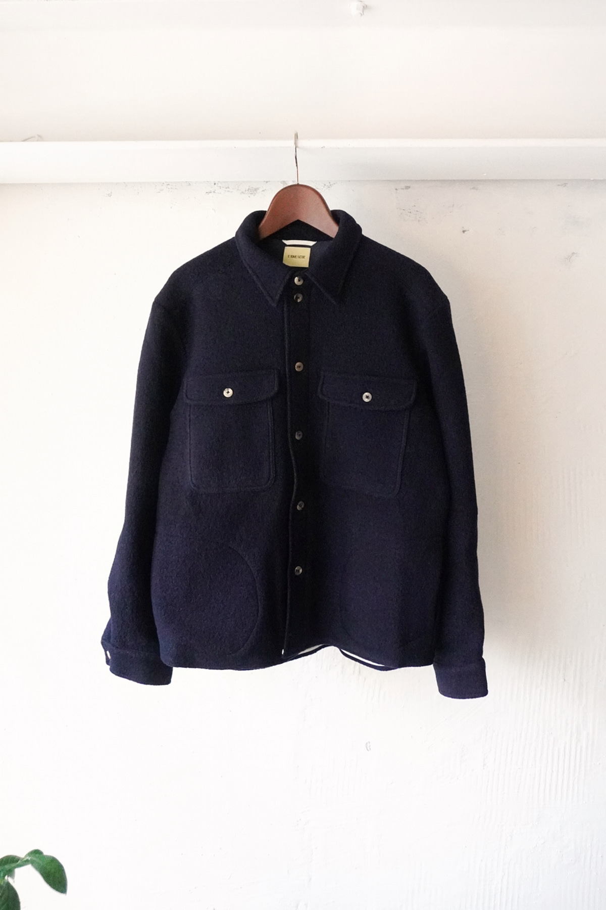 [DE BONNE FACTURE] Boiled Wool Overshirt - Navy