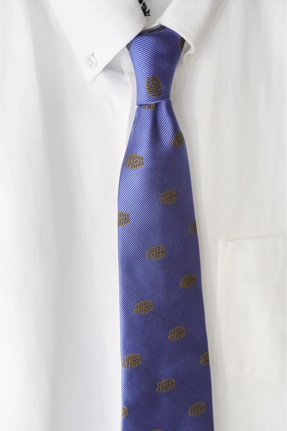 [J.PRESS] Silk Rep Logo Tie - Sax