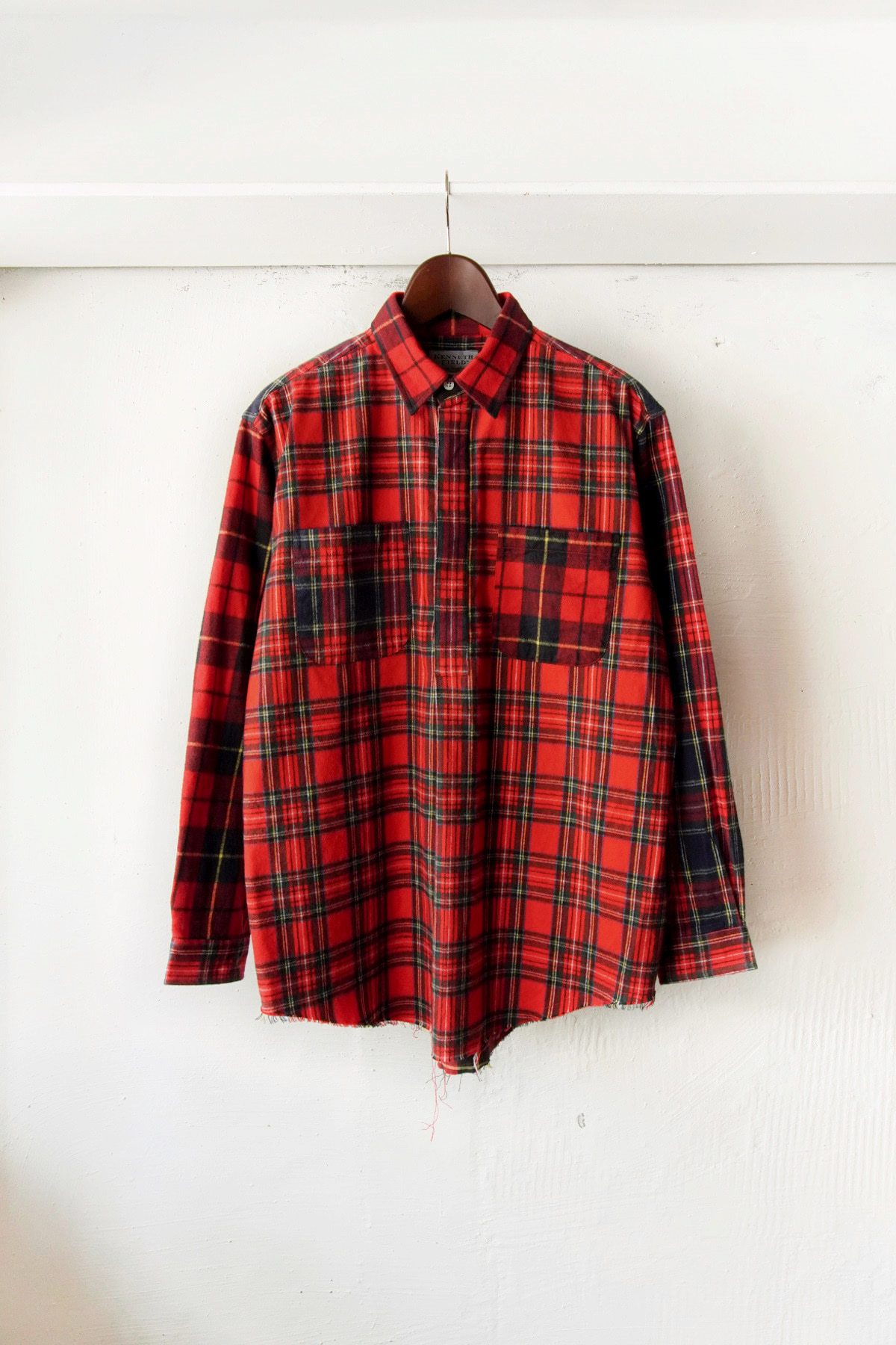 [KENNETH FIELD] Roomy Shirt - Flannel Check Red