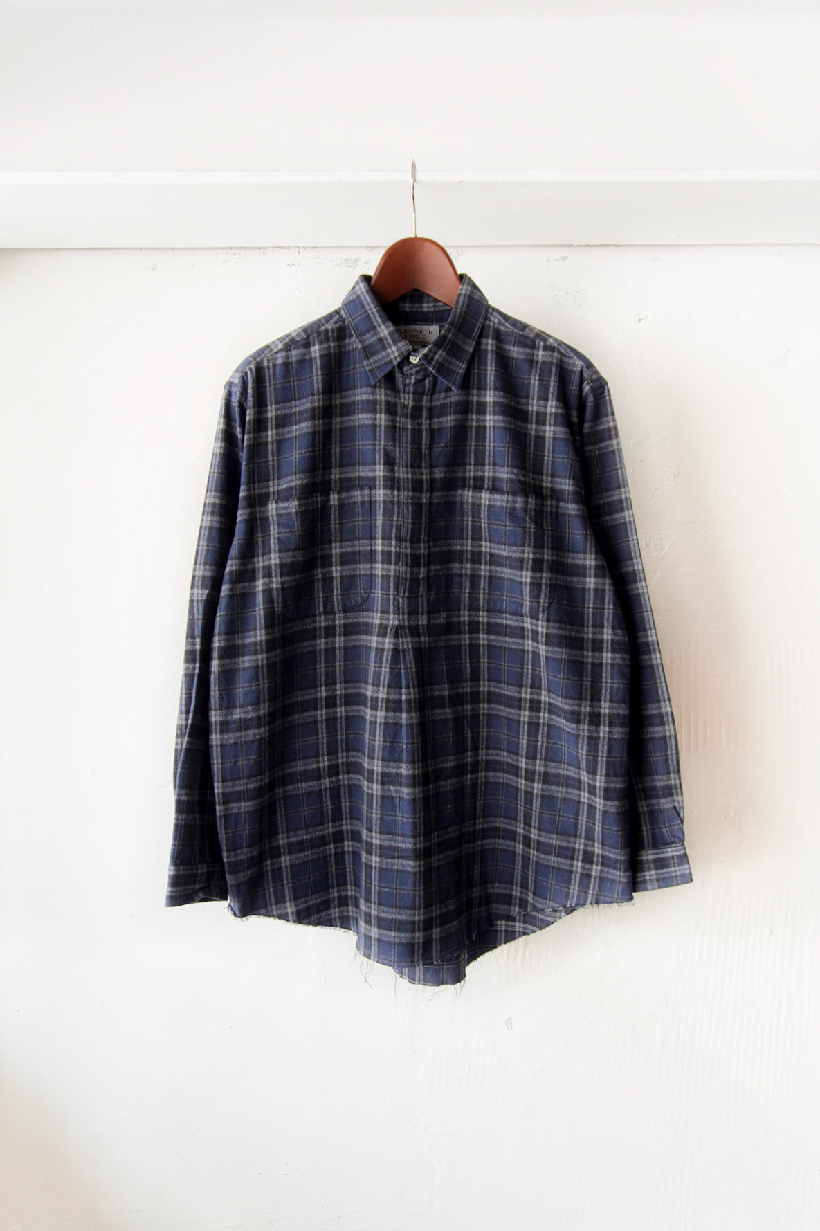 [KENNETH FIELD] Roomy Shirt - Flannel Check Navy