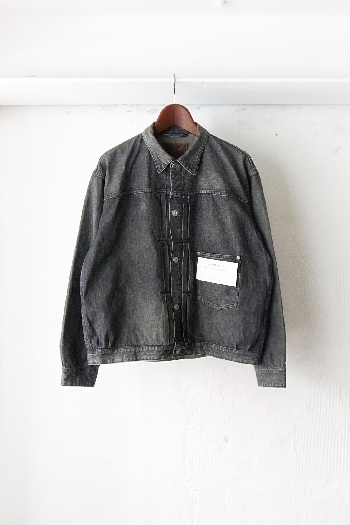 [OLD JOE BRAND] Riveted One Pocket Jean Jacket - Black